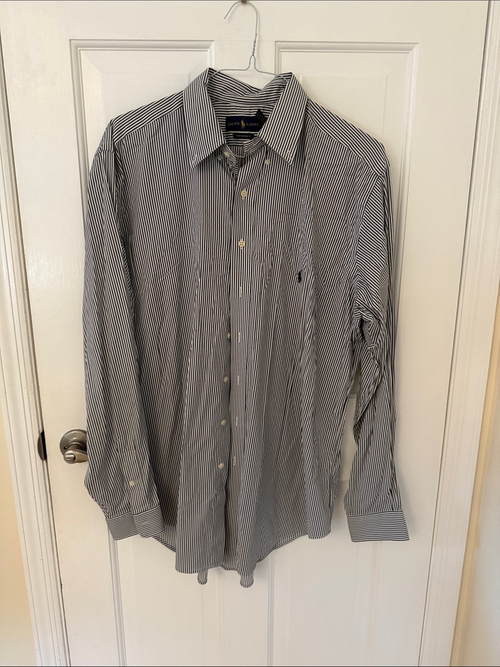 Ralph Lauren Men’s Black & White Pinstripe Button-Down Shirt